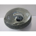 ART GLASS, Andrew Potter signed sculpture "A Stone within a Stone", 7.5" dia