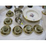 BOOTHS, set of 6 "Floral Basket" soup plates, also Grimwades "Ming" design 6 coffee cans and