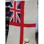 NAVY, H.M.Submarines hat, together with full size white ensign