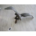 CAR MASCOT, a plated eagle form car mascot with 8.5" wing span