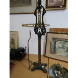 ANTIQUE BALANCE SCALES, Day & Millward large counter top brass column balance scales with collection