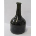 ANTIQUE FREE BLOWN MALLET FORM WINE BOTTLE, 18th Century small size mallet wine bottle, 7.25", (