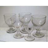 ANTIQUE GLASSWARE, 4 Georgian glass rummers, together with smaller goblet