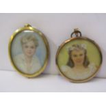 HILDA BOYWER, oval portrait miniature "Ellen Ahlstrom" dated 1969 and 1 other portrait miniature by