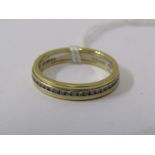 18CT YELLOW GOLD ETERNITY STYLE RING, approx. 3.7grms in weight, size M