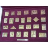 GOLD PLATED SILVER REPLICA; "The Empire Collection" of World Postage Stamps, total weight 470.3