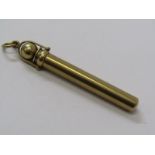 9CT YELLOW GOLD UNUSUAL SAMPSON MORDEN PROPELLING PENCIL in 9ct yellow gold tight fit fob style case