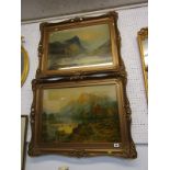 ALFRED de BRIANSKI, pair of gilt framed colour prints "Highland Lakes", 16" x 23"