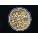 GOLD PROOF 5oz TEN POUNDS; 2017 Guernsey Limited Edition 14/20, Commemorating 1952-2017 Sapphire