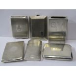 VESTA CASES, 4 assorted Art Deco design vesta cases, 2 with engine turned decoration, 1 with