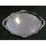 IMPRESSIVE SILVER TRAY, large twin handle oval tray, makers JD & S Sheffield, 1908, 2718 grams