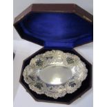 VICTORIAN SILVER BOWL, the border with pierced and foliate decoration, 10.5" width, maker JW of