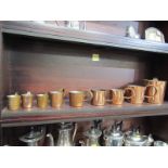 ANTIQUE METALWARE, collection of 9 Naval graduated copper measures from quart to half gill