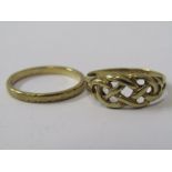 2 x 9CT GOLD RINGS, sizes K/L & M, approx. 2.8grms total weight