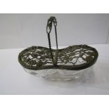 SILVER & ROCK CRYSTAL BASKET, foliate decorated rock crystal basket with silver mounts decorated