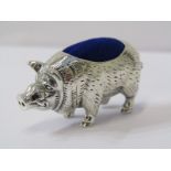 PIN CUSHION, Sterling silver pig design