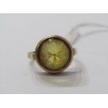 CITRINE DRESS RING, in an unmarked yellow mount, size J/K