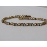 9ct YELLOW GOLD STONE SET BRACELET, approx 9.6 grms in weight