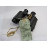WWI, pair of prismatic binoculars stamped "Bino. Prism no 2 MKII", together with provenance of being