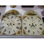 WEST COUNTRY CLOCKS, 2 x 19th Century West Country 8 day clock faces "A Leverton of St Columb"