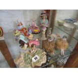 ANTIQUE PORCELAIN HALF LADIES, collection of pin cushion and similar half lady figures, including