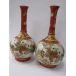 ORIENTAL CERAMICS, pair of Kutani 13" vases decorated with figures within garden setting, signed