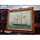 SHIP PORTRAIT, watercolour 'Sailing Ship -Spinaway', 14" x 18"