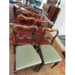 VICTORIAN DINING CHAIRS, harlequin set of 8 rosewood and mahogany hoop back dining chairs (