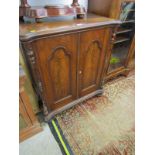 VICTORIAN MAHOGANY CHIFFONIER, twin panelled door chiffonier base with applied turned decoration,