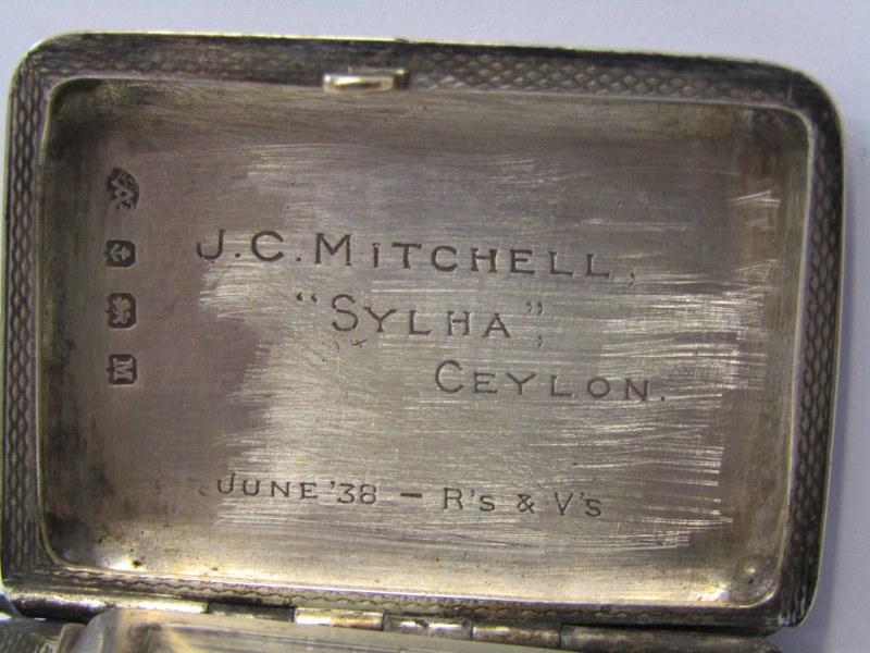 SILVER TRAVELLING WATCH, presented J C Mitchell Sylha, Ceylon June '38 - Image 2 of 4