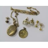 GOLD & YELLOW METAL ITEMS, including gold St Christopher pendant, vintage 9ct yellow gold