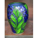 ANITA HARRIS ART POTTERY, "Blue Berry" design limited edition 7" vase