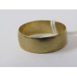 9ct YELLOW GOLD WEDDING BAND STYLE RING, size X, approx 4.1 grams in weight