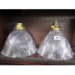 VINTAGE LIGHTING, pair of moulded crinoline glass light shades