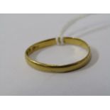 22ct YELLOW GOLD WEDDING BAND, appx 1.7 grams