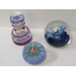 PAPERWEIGHTS, Perthshire limited edition floral domed glass paperweight, also Caithness "