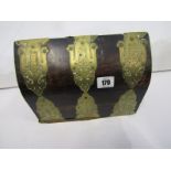 VICTORIAN STATIONERY BOX, engraved brass mounted coromandel box, 10" width