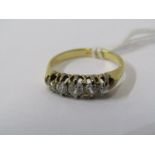 VINTAGE 18ct YELLOW GOLD 5 STONE DIAMOND RING, total weight approx 0.5ct, bright well matched old