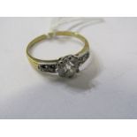 DIAMOND SOLITAIRE RING, A brilliant cut diamond solitaire ring approx 0.7 ct, with diamond