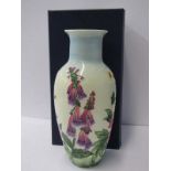 OLD TUPTON WARE, tube lined 8.5" floral decorated club vase, pattern no TW7904, in original box
