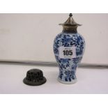 ORIENTAL CERAMICS, 18th Century Chinese underglaze blue inverted baluster 4.5" vase with