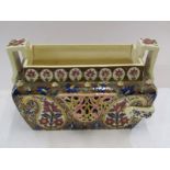 HUNGARIAN, 19th Century Fischer Budapest rectangular planter with gilded floral design (base crack),