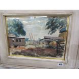 WILLIAM DRING, signed watercolour "Farmyard - an August Day", 9.5" x 13"