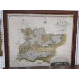 ANTIQUE MAP, C & I Greenwood 1831, engraved map of Essex, 25" x 27"