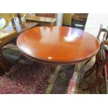 VICTORIAN TILT TOP DINING TABLE, mahogany circular topped dining table with tripod cabriole leg, 46"