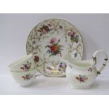 ANTIQUE WELSH PORCELAIN, Swansea style plate, jug and two cups, together with new hall London