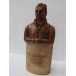 WILLIAM IV REFORM FLASK, a replica pottery flask stamped "Belper and Denby" 8"