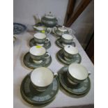 WEDGWOOD TEAWARE, "Asia" pattern tea ware for 6 settings (one cup damaged)