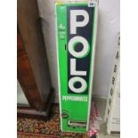 ADVERTISING, wall mounted coin operated Polo Peppermint dispenser, 36" height 9" width