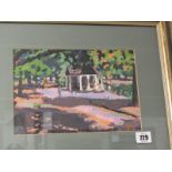 CAROLINE PENNY, signed painting on board "Battersea Park", 6.5" x 9.5"